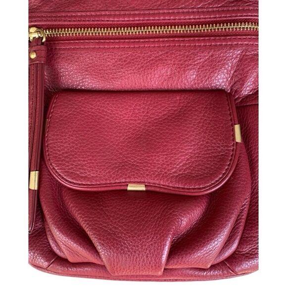 B. Makowsky Red Leather Crossbody Bag - Picture 2 of 4